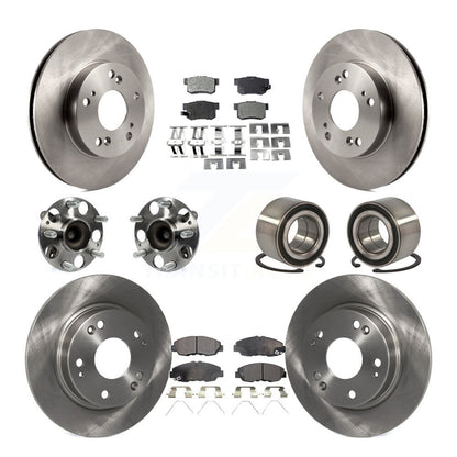 Wheel Hub Bearing Disc Brake Rotor And Pad Front Rear Kit (10Pc) For Honda Civic