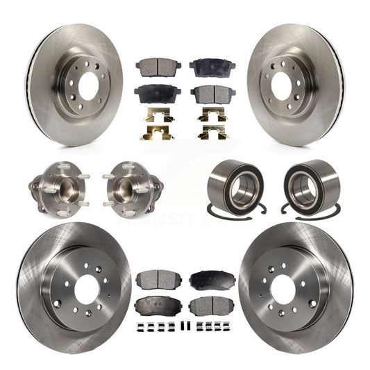 Hub Bearing Brake Rotor & Pad Front Rear Kit (10Pc) For 2007-2015 Mazda CX-9 FWD
