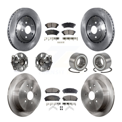 Hub Bearing Brake Rotor & Pads Front Rear Kit (10Pc) For 11-20 Toyota Sienna FWD