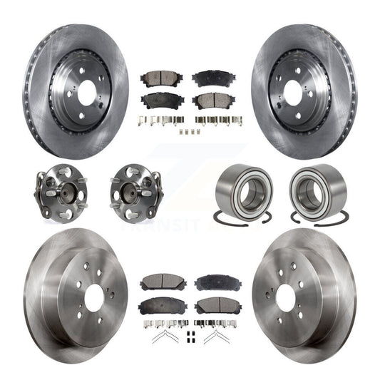 Hub Bearing Brake Rotor & Pads Front Rear Kit (10Pc) For 11-20 Toyota Sienna FWD