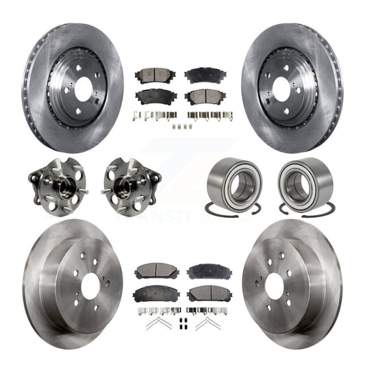 Hub Bearing Brake Rotor & Pads Front Rear Kit (10Pc) For 11-20 Toyota Sienna AWD