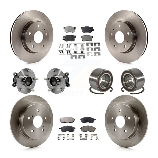 Hub Bearing Brake Rotor & Pad Front Rear Kit (10Pc) For 2008-2013 Suzuki SX4 FWD