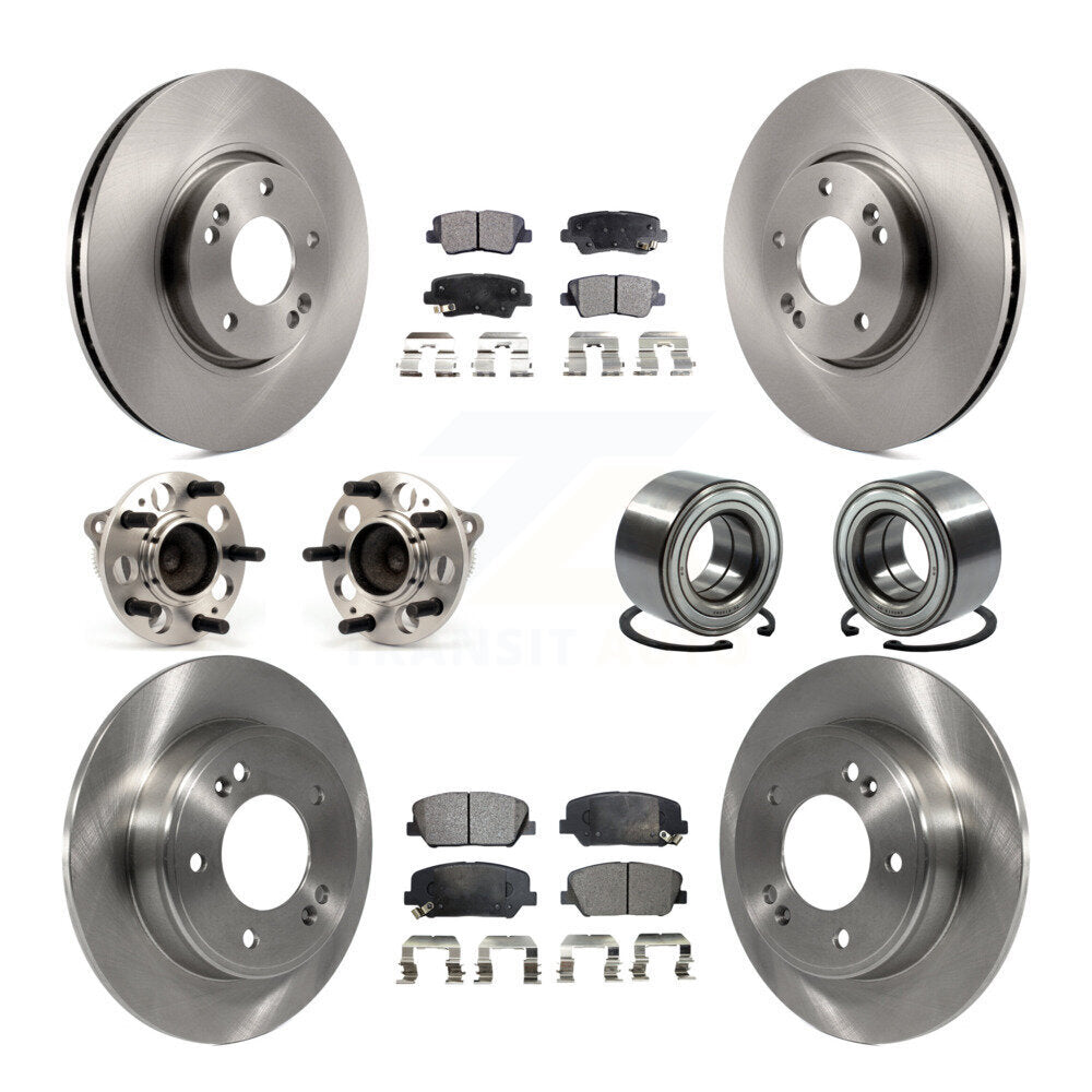 Hub Bearing Disc Brake Rotor And Pads Front Rear Kit (10Pc) For Hyundai Veloster
