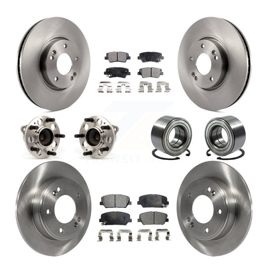Hub Bearing Disc Brake Rotor And Pads Front Rear Kit (10Pc) For Hyundai Veloster