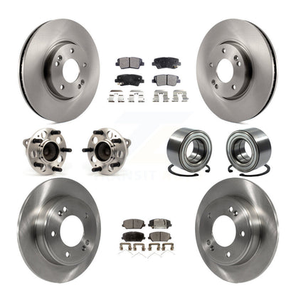 Hub Bearings Disc Brake Rotors And Pads Front Rear Kit (10Pc) For Kia Forte Koup