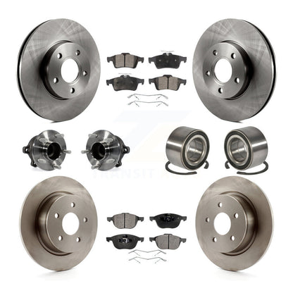 Wheel Hub Bearing Disc Brake Rotor And Pads Front Rear Kit (10Pc) For Ford C-Max