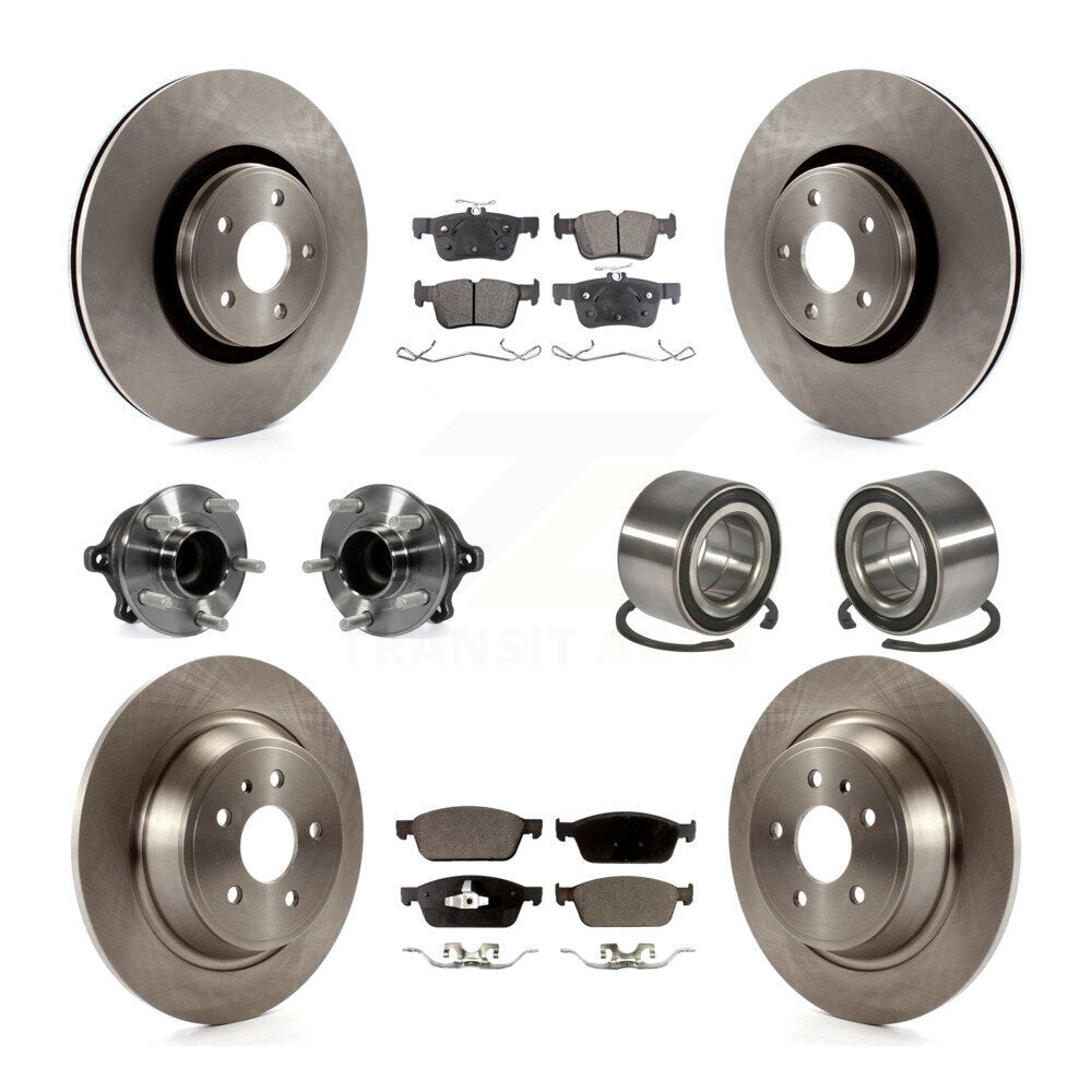 Wheel Hub Bearing Disc Brake Rotor And Pad Front Rear Kit (10Pc) For Lincoln MKC