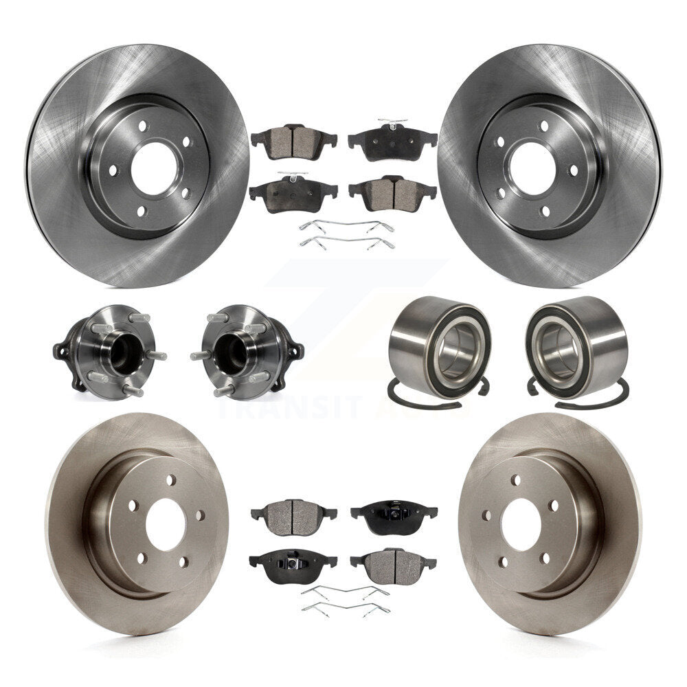 Hub Bearing Disc Brake Rotor And Pad Front Rear Kit (10Pc) For Ford Escape C-Max