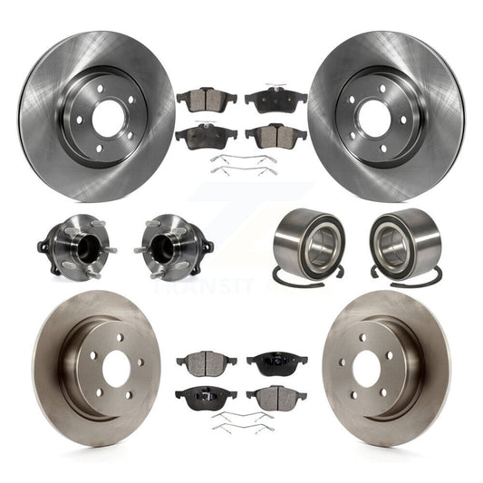 Hub Bearing Disc Brake Rotor And Pad Front Rear Kit (10Pc) For Ford Escape C-Max