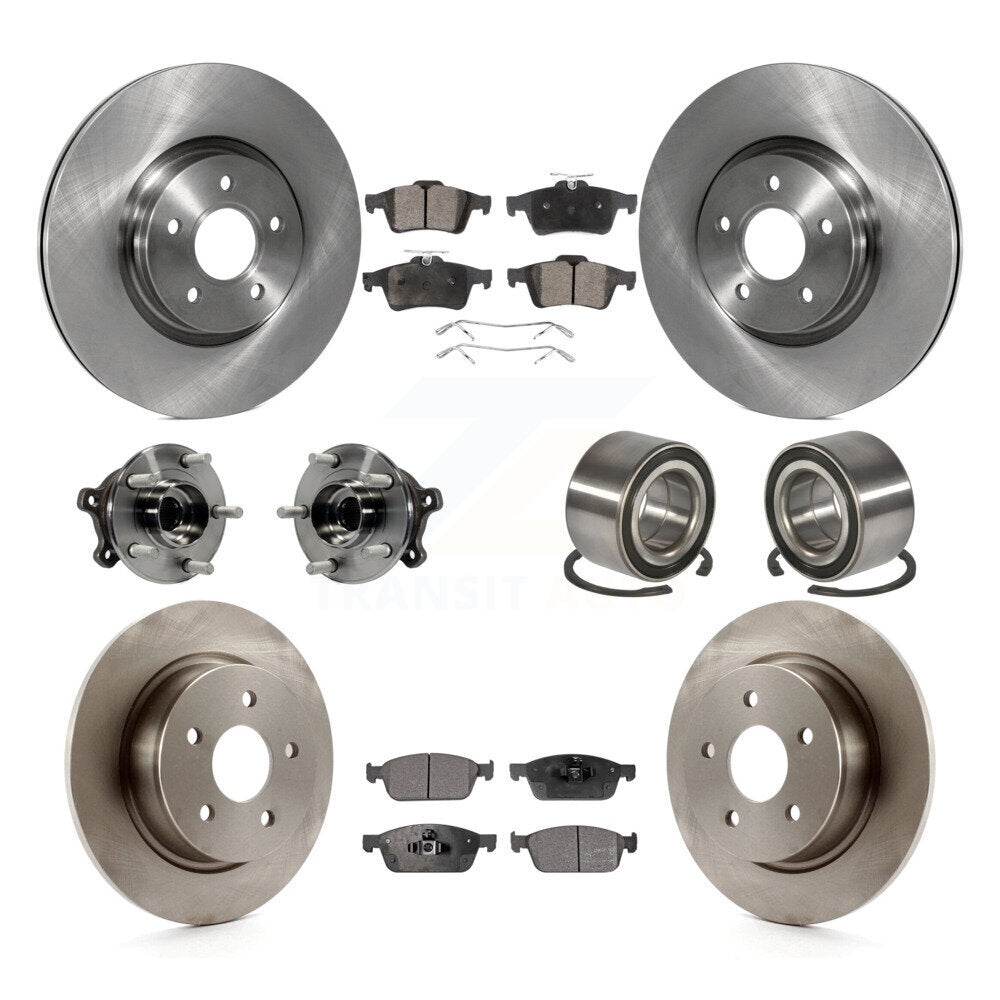 Wheel Hub Bearing Disc Brake Rotor And Pad Front Rear Kit (10Pc) For Ford Escape