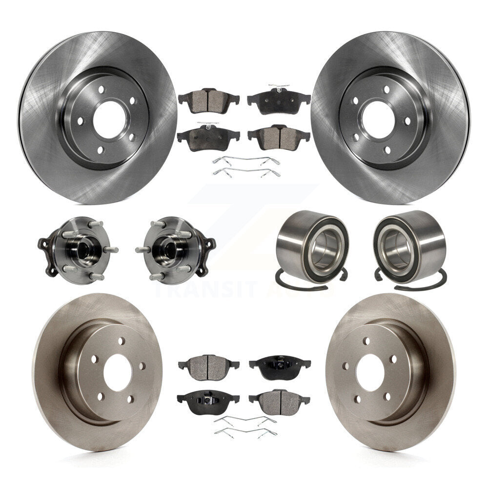 Hub Bearing Brake Rotor Pads Front Rear Kit (10Pc) For Ford Escape AWD with 2.5L