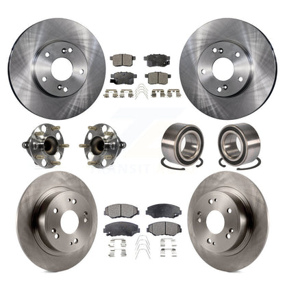 Hub Bearings Disc Brake Rotors And Pads Front Rear Kit (10Pc) For Honda Accord