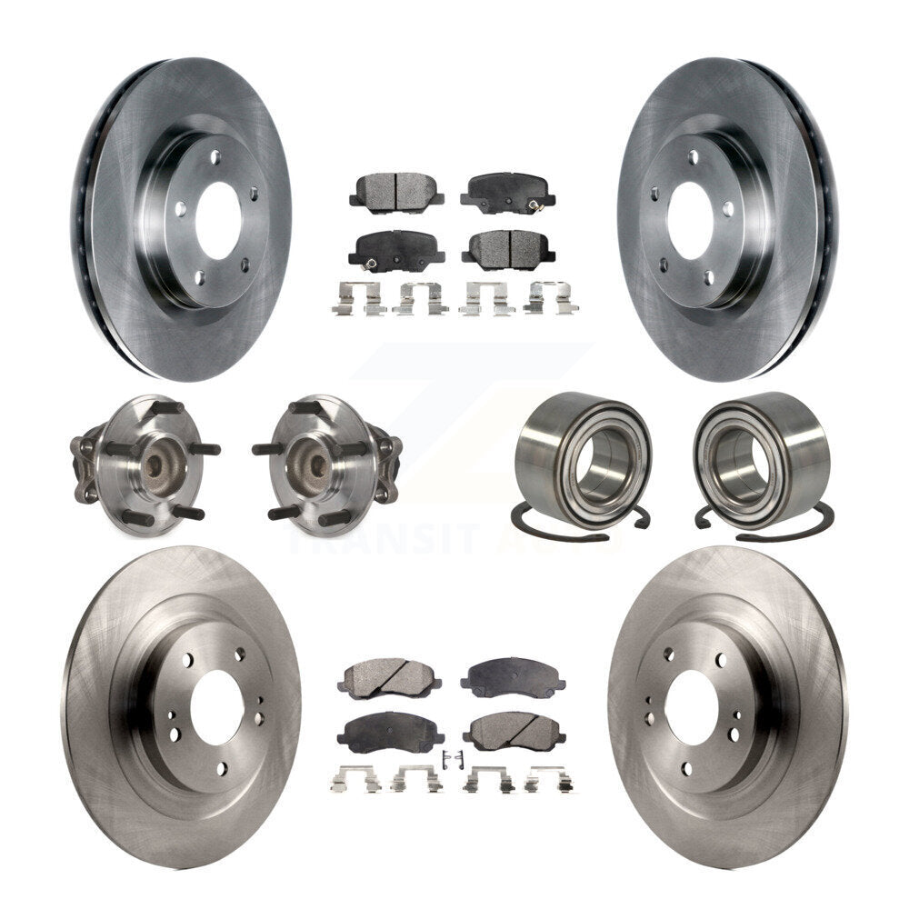 Hub Bearing Brake Rotor & Pad Front Rear Kit (10Pc) For Mitsubishi RVR Outlander