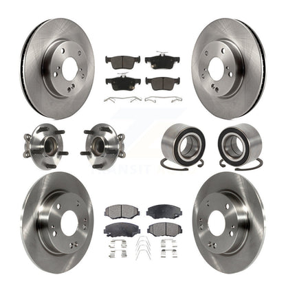 Wheel Hub Bearing Disc Brake Rotor And Pad Front Rear Kit (10Pc) For Honda Civic