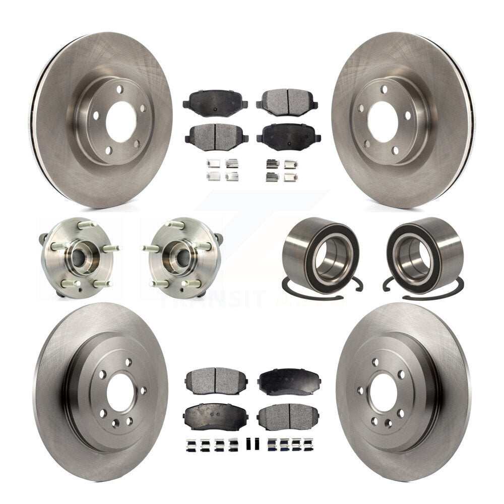 Hub Bearing Disc Brake Rotor Pad Front Rear Kit (10Pc) For Ford Edge Lincoln MKX