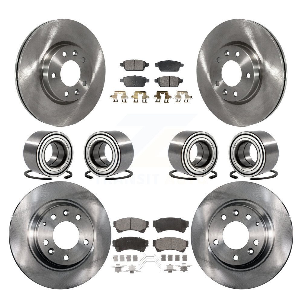 Bearing Brake Rotor Pads Front Rear Kit (10Pc) For Ford Fusion Lincoln MKZ Milan