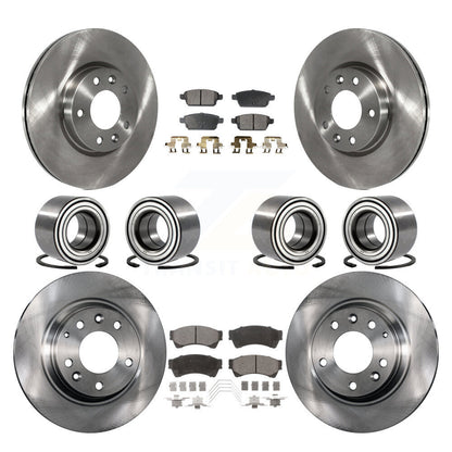 Bearing Brake Rotor Pads Front Rear Kit (10Pc) For Ford Fusion Lincoln MKZ Milan