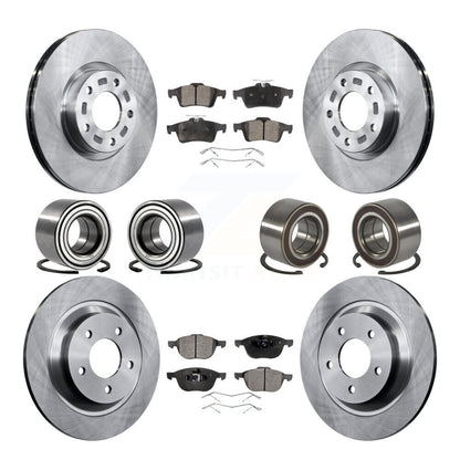 Bearing Disc Brake Rotor And Semi-Metallic Pad Front Rear Kit (10Pc) For Mazda 5
