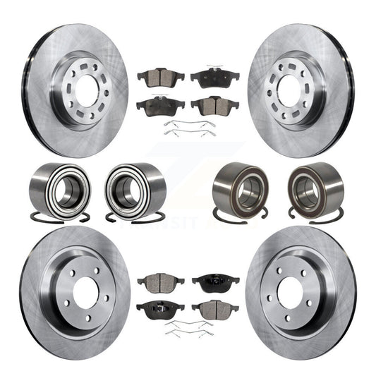 Bearing Disc Brake Rotor And Semi-Metallic Pad Front Rear Kit (10Pc) For Mazda 5