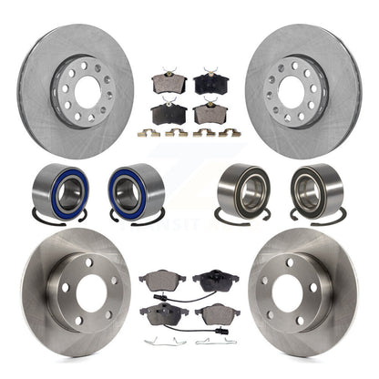 Bearings Disc Brake Rotors And Pads Front Rear Kit (10Pc) For Volkswagen Passat
