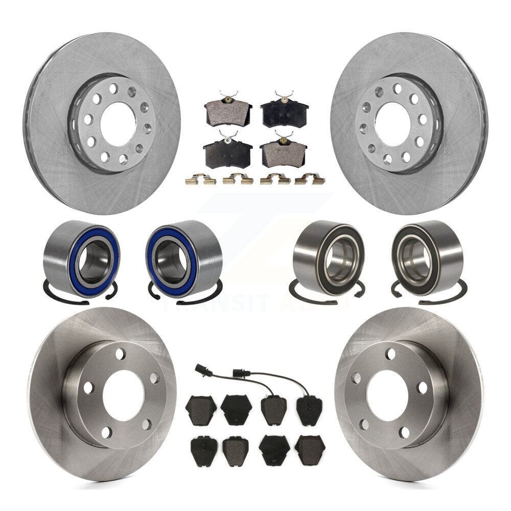 Bearings Disc Brake Rotors And Pads Front Rear Kit (10Pc) For Volkswagen Passat