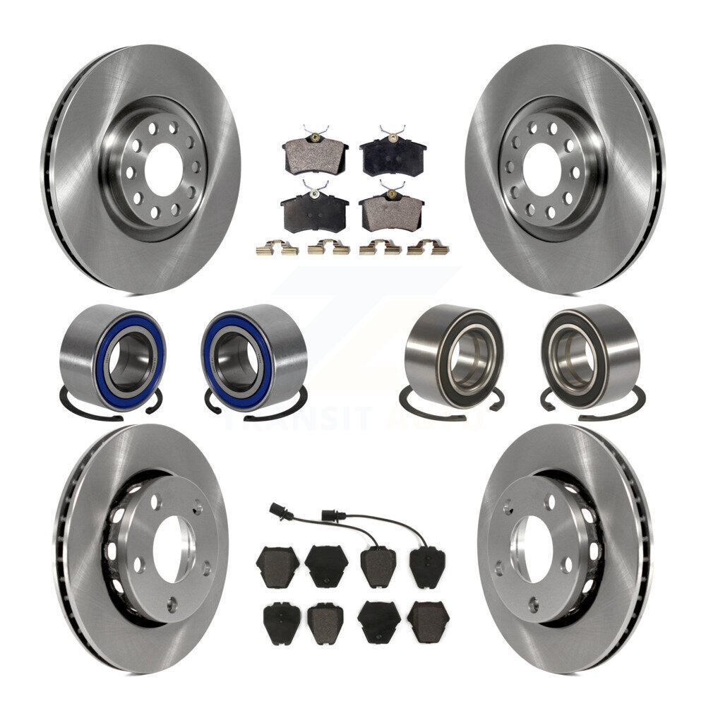 Bearings Disc Brake Rotors And Pads Front Rear Kit (10Pc) For 2000-2001 Audi S4