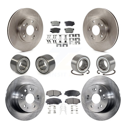 Wheel Bearings Disc Brake Rotors And Pads Front Rear Kit (10Pc) For Honda CR-V