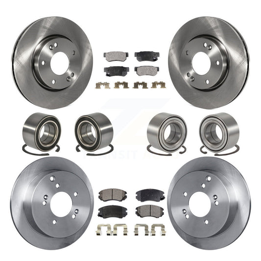Bearing Brake Rotor & Pads Front Rear Kit (10Pc) For Hyundai Tucson Kia Sportage