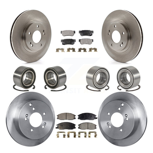 Bearing Brake Rotor Pad Front Rear Kit (10Pc) For 2001-2006 Hyundai Santa Fe 4WD