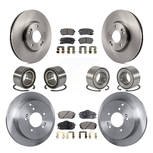 Bearing Brake Rotor & Pads Front Rear Kit (10Pc) For Hyundai Tucson Kia Sportage