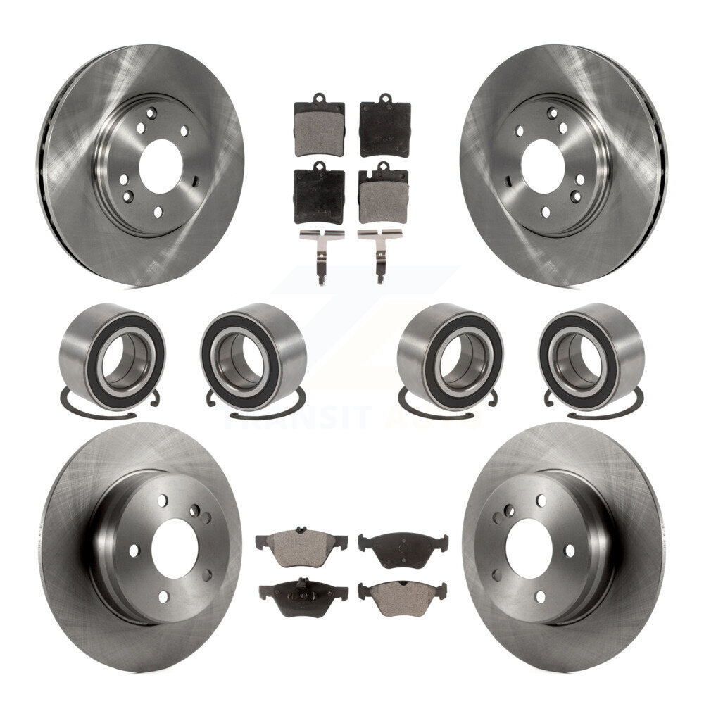 Bearings Disc Brake Rotors And Pads Front Rear Kit (10Pc) For Mercedes-Benz E320