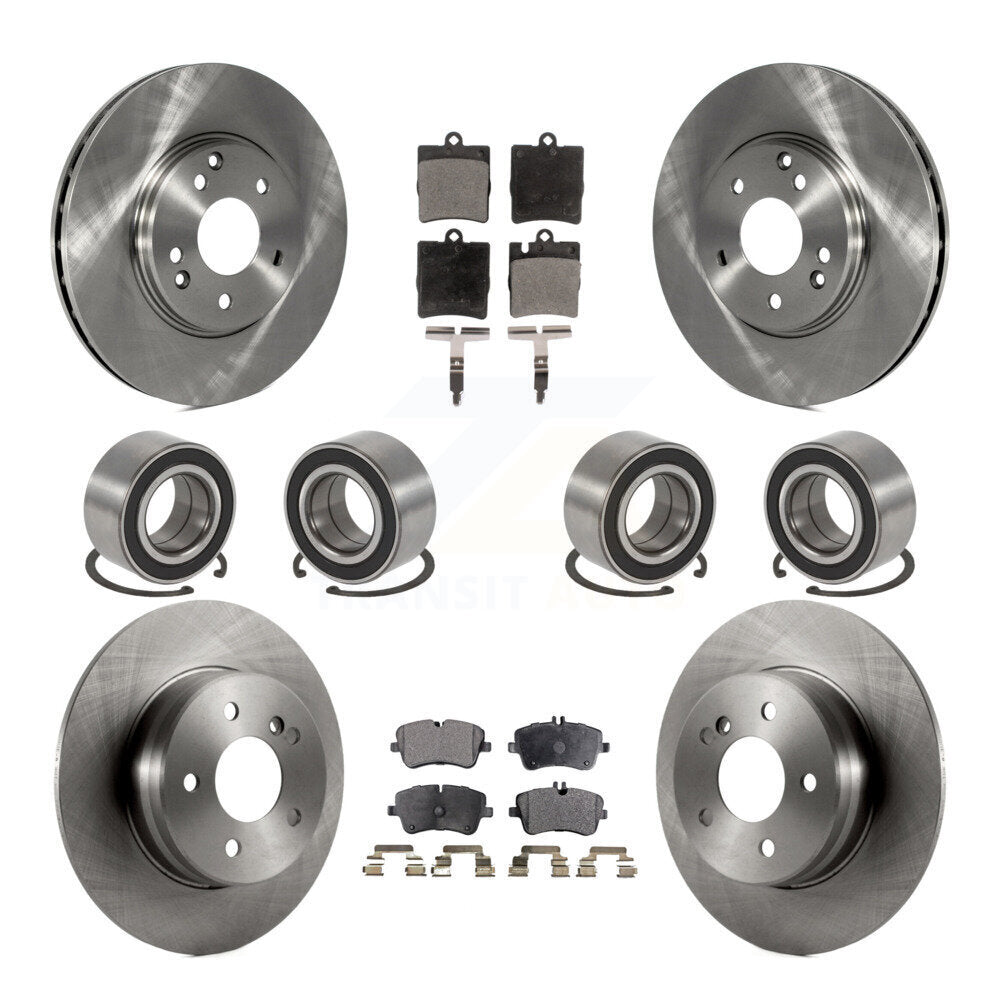 Bearing Brake Rotor & Pad Front Rear Kit (10Pc) For Mercedes-Benz C280 C240 C320
