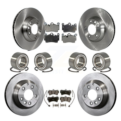 Bearing Brake Rotor And Pad Front Rear Kit (10Pc) For Audi Q7 Volkswagen Touareg