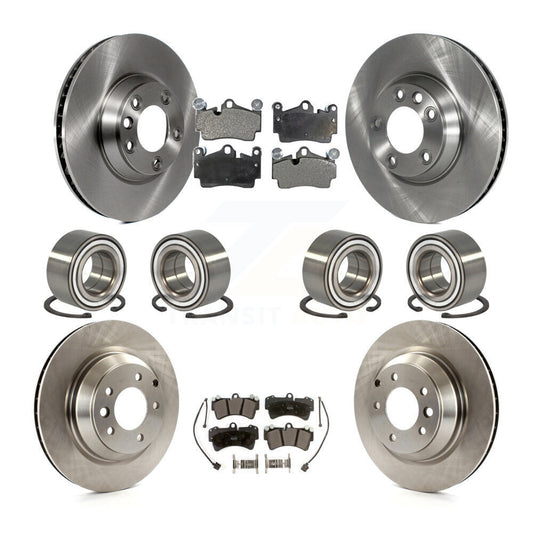 Bearing Disc Brake Rotor And Semi-Metallic Pad Front Rear Kit (10Pc) For Audi Q7