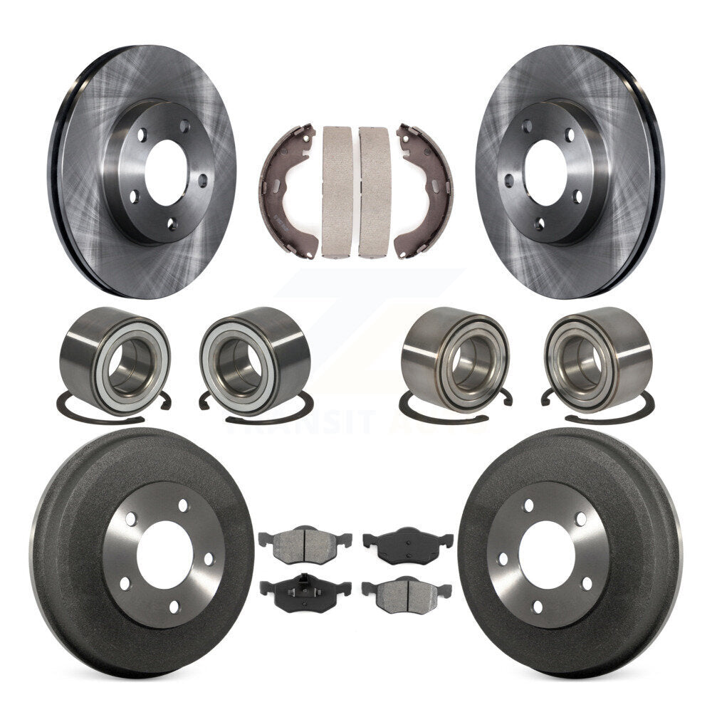 Bearing Brake Rotor Pad Shoe Front Rear Kit (10Pc) For Ford Escape Mazda Tribute