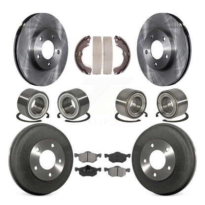Bearing Brake Rotor Pad Shoe Front Rear Kit (10Pc) For Ford Escape Mazda Tribute