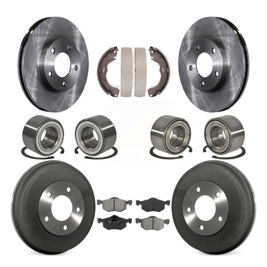 Bearing Brake Rotor Pad Shoe Front Rear Kit (10Pc) For Ford Escape Mazda Tribute