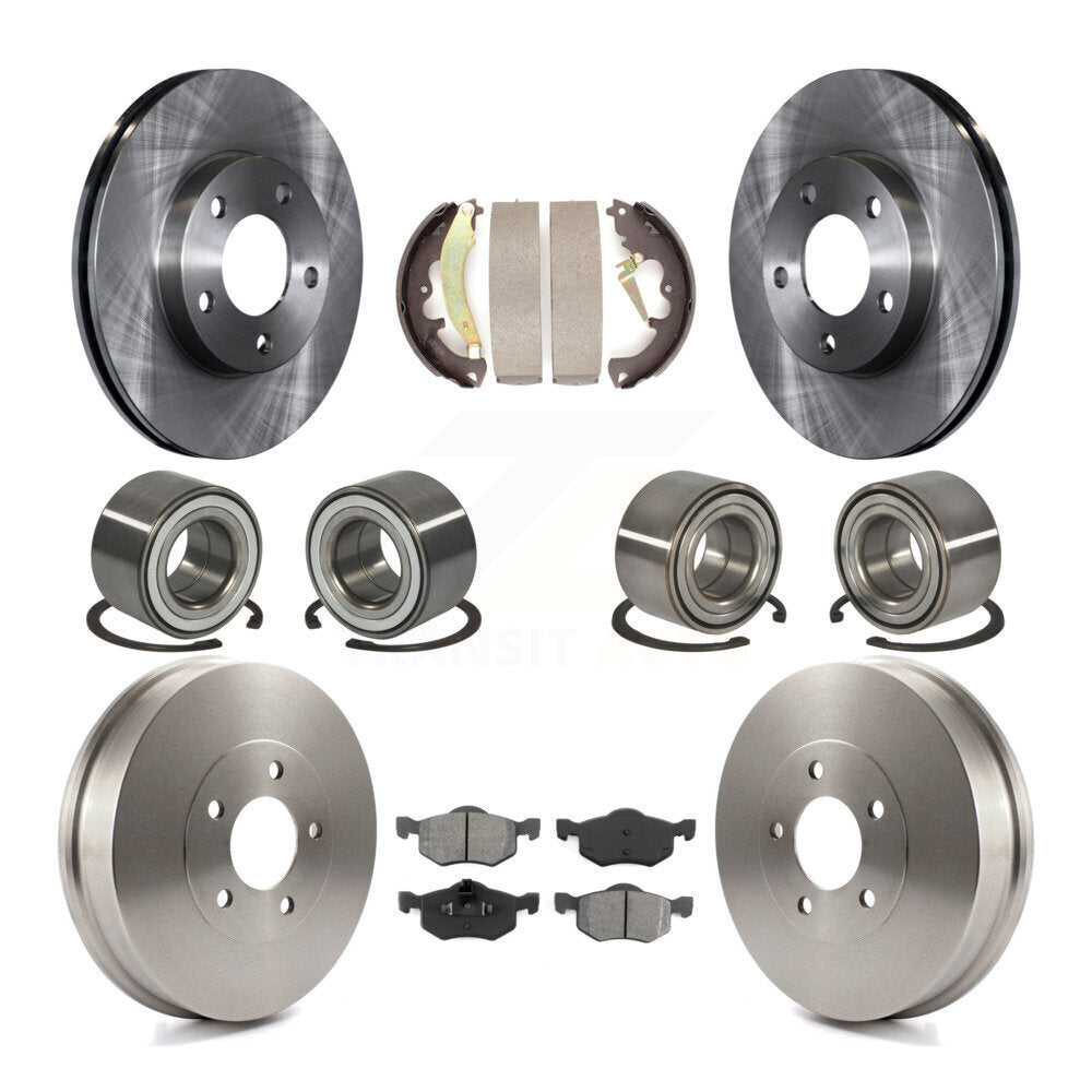 Bearing Brake Rotor Pads Shoe Front Rear Kit (10Pc) For 2007 Ford Escape Mercury