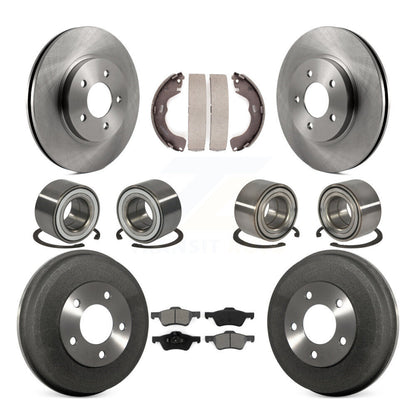 Bearing Brake Rotor Pad Shoe Front Rear Kit (10Pc) For Ford Escape Mazda Tribute