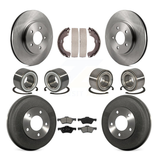 Bearing Brake Rotor Pad Shoe Front Rear Kit (10Pc) For Ford Escape Mazda Tribute