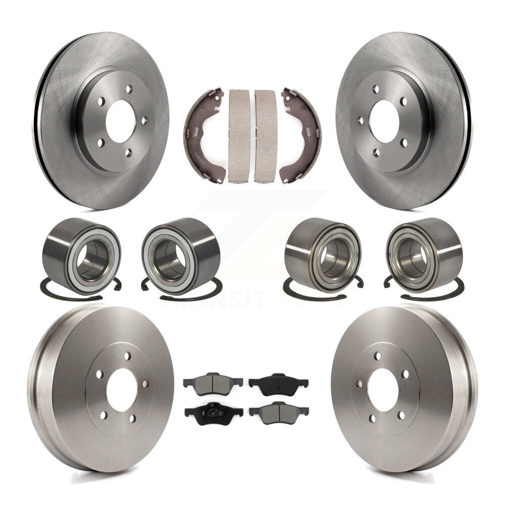 Bearing Disc Brake Rotor & Pad Shoe Front Rear Kit (10Pc) For 2008 Mazda Tribute