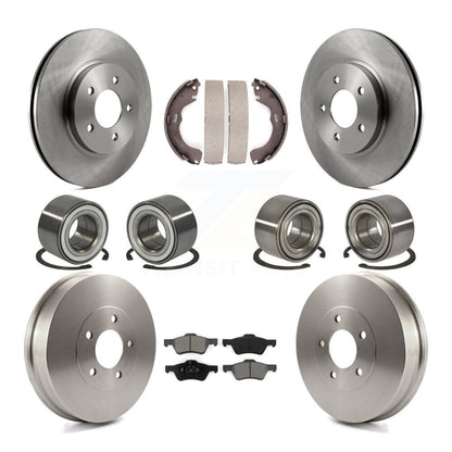 Bearing Disc Brake Rotor & Pad Shoe Front Rear Kit (10Pc) For 2008 Mazda Tribute