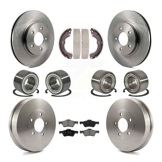 Bearing Disc Brake Rotor & Pad Shoe Front Rear Kit (10Pc) For 2008 Mazda Tribute