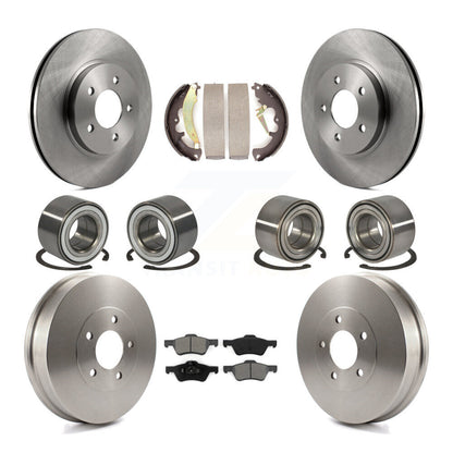 Bearing Brake Rotor Pad Shoe Front Rear Kit (10Pc) For Ford Escape Mazda Tribute