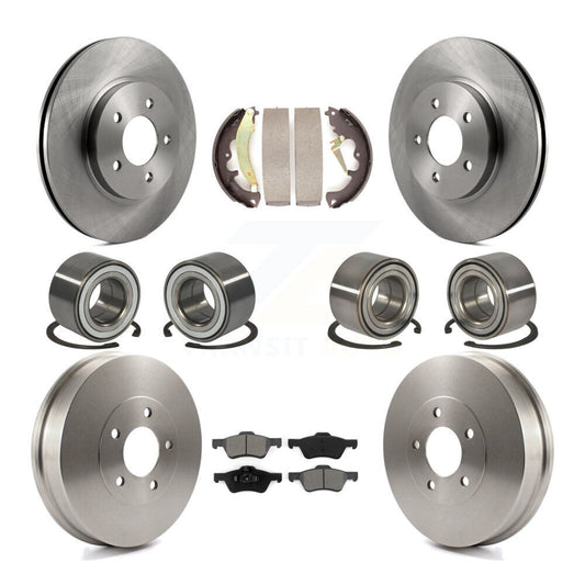 Bearing Brake Rotor Pad Shoe Front Rear Kit (10Pc) For Ford Escape Mazda Tribute