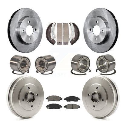 Bearing Brake Rotor & Pad Shoe Front Rear Kit (10Pc) For Nissan Micra Versa Note