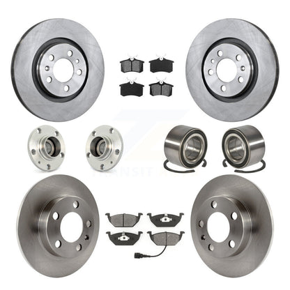 Hub Bearing Brake Rotor Pad Front Rear Kit (10Pc) For Volkswagen Golf City Jetta