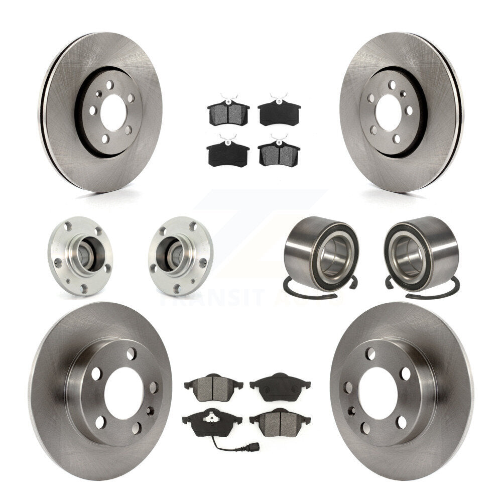 Hub Bearing Brake Rotor And Pad Front Rear Kit (10Pc) For Volkswagen Golf Beetle