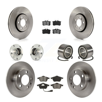 Hub Bearing Brake Rotor And Pad Front Rear Kit (10Pc) For Volkswagen Golf Beetle