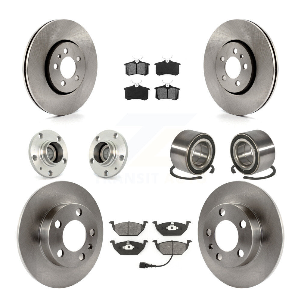 Hub Bearing Brake Rotor Pad Front Rear Kit (10Pc) For 00-01 Volkswagen Golf 2.0L